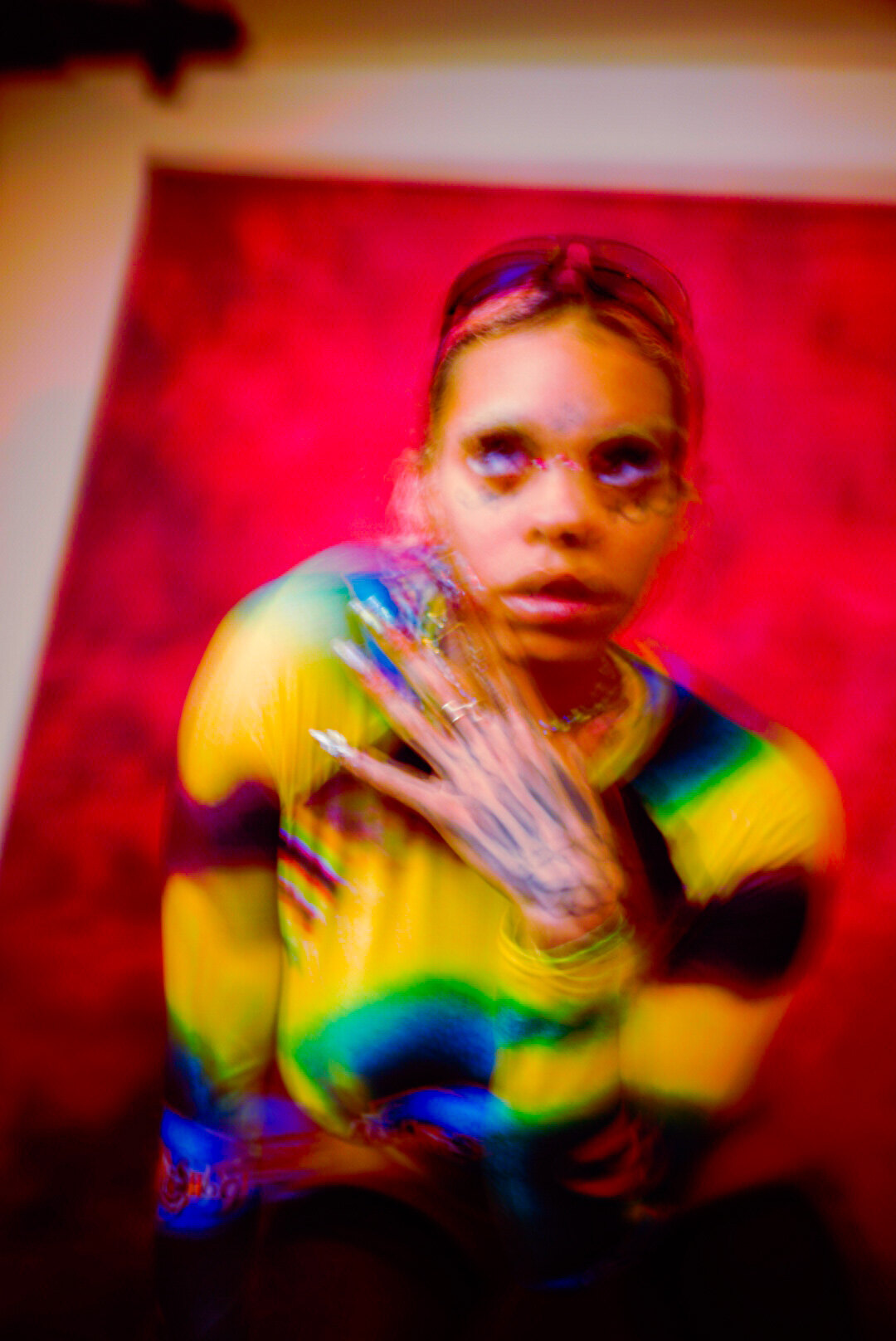 Rainbow-toned motion portrait