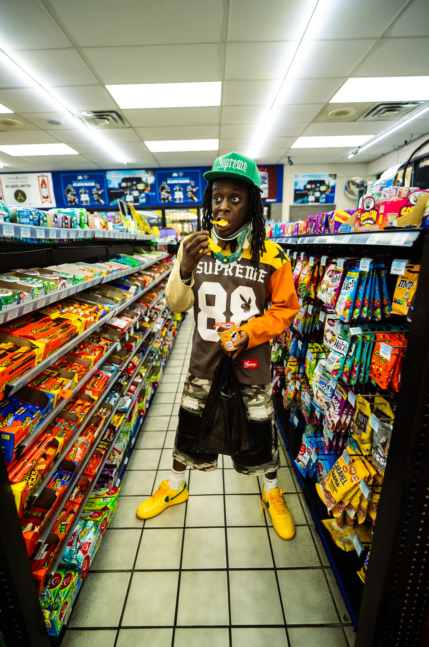 Portrait outside a convenience store