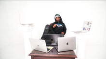 Load image into Gallery viewer, DIWRECKTEDBYWAX - Black/Blue Hoodie